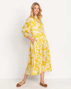 Reitmayer Floral dress with stand-up collar (White yellow)