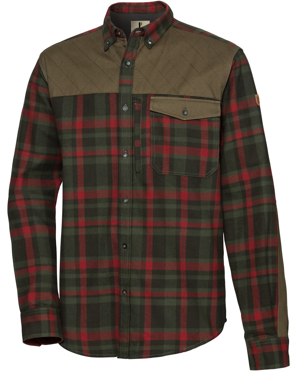 Parforce Spreewald hunting shirt (Olive/red checkered)