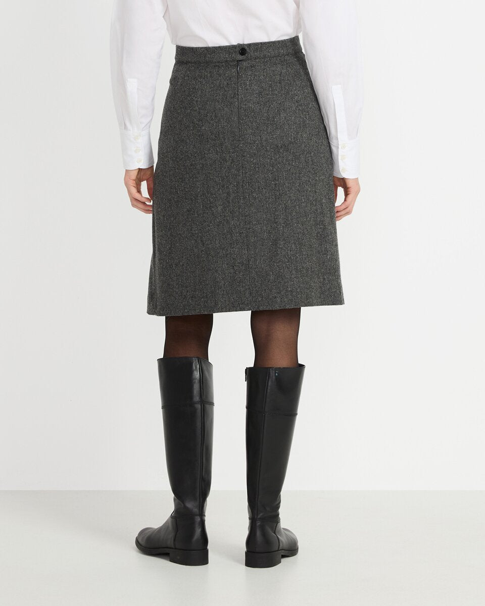 Highmoor Short skirt with pleats (Gray melange)