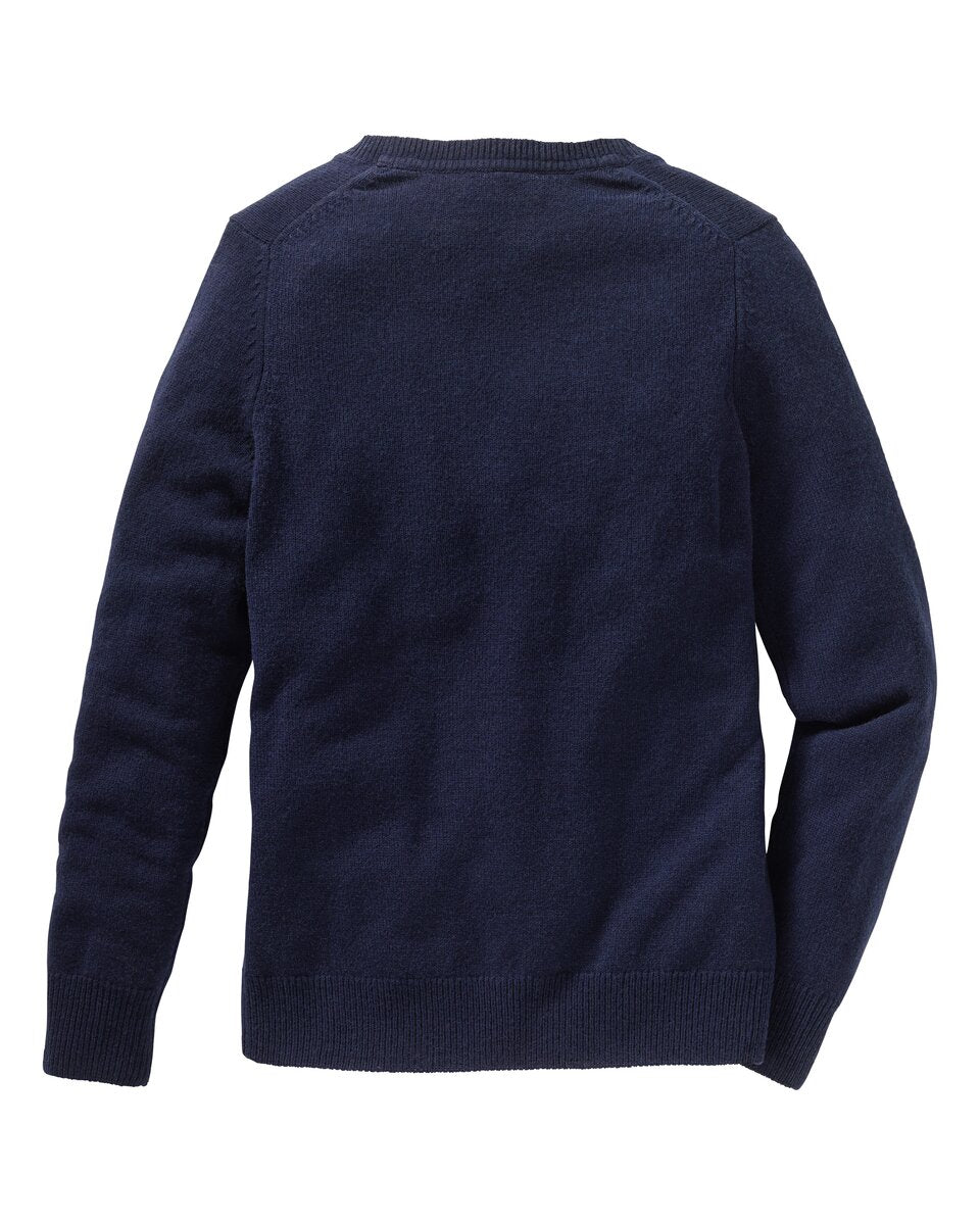 Highmoor V-neck sweater made of lambswool (Marine)