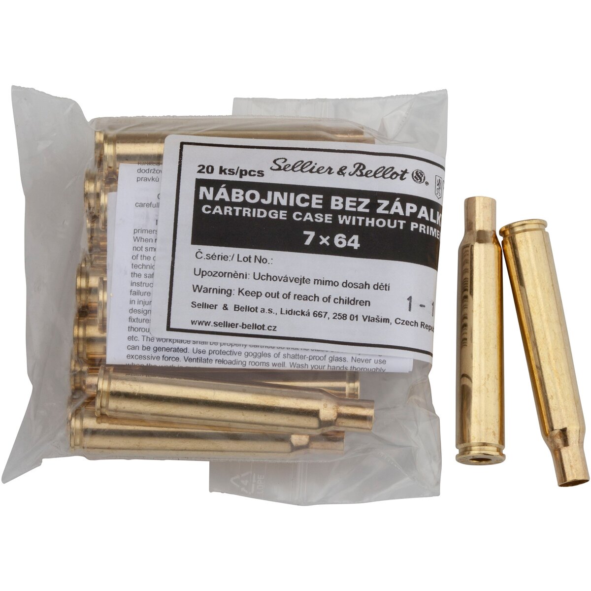 Sellier & Bellot Sleeves 7x64 (Caliber 7x64) — Pack of 20 pcs