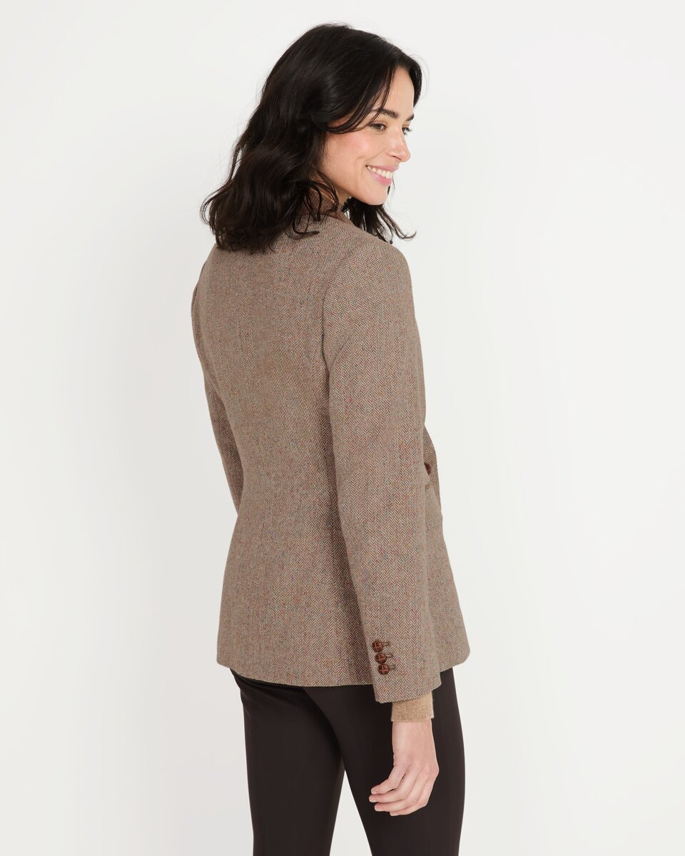 Reitmayer Herringbone blazer with corduroy collar (Brown beige)
