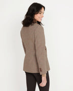 Reitmayer Herringbone blazer with corduroy collar (Brown beige)