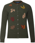 Highmoor Cardigan with leaf embroidery (Olive)
