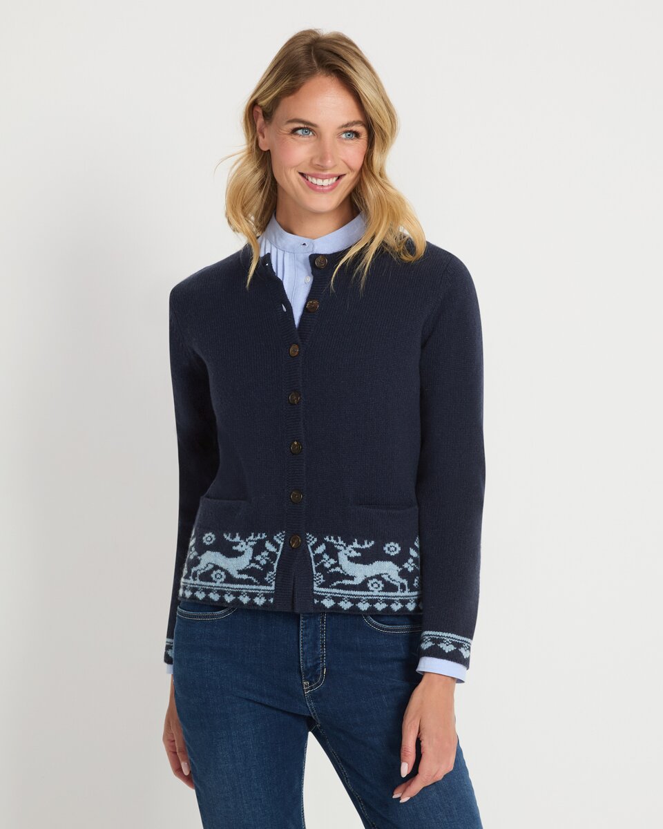 Luis Steindl Cardigan with jacquard pattern (Dark blue)