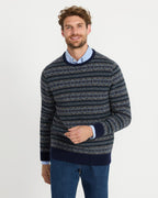 Highmoor Jacquard sweater (Navy/Green)