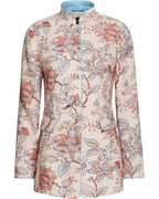 Highmoor Linen jacket with floral print (Beige/colorful)