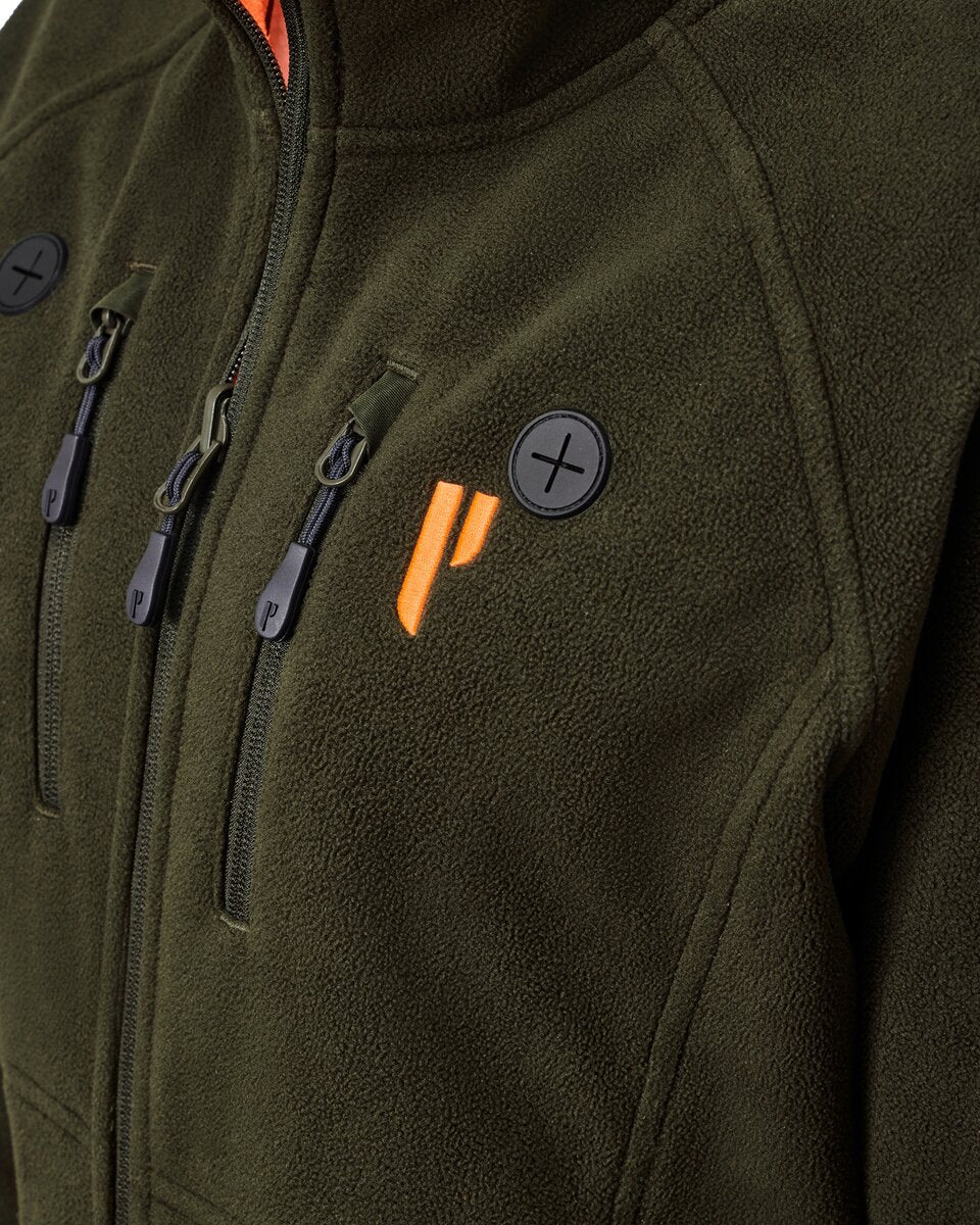 Parforce Women's reversible fleece jacket Reverse Pro (Olive/signal orange)