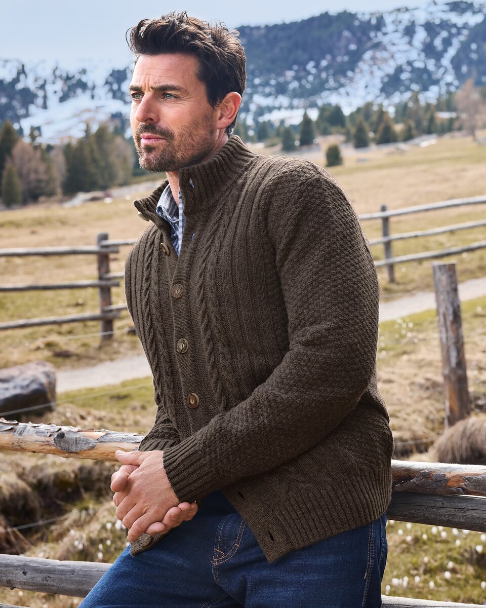 Luis Steindl Cable cardigan (Taupe)