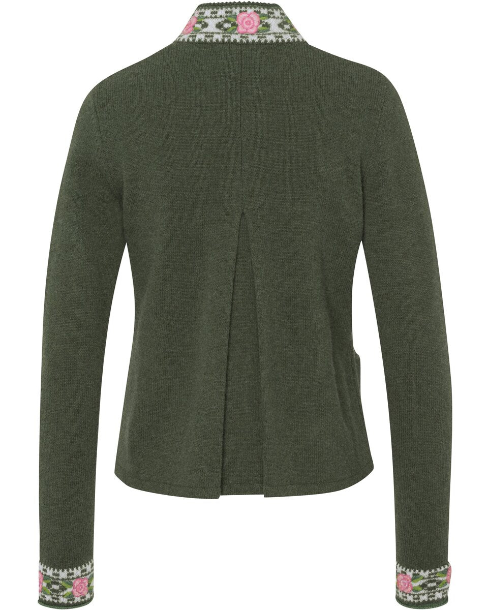 Reitmayer Cardigan with jacquard pattern (Green)