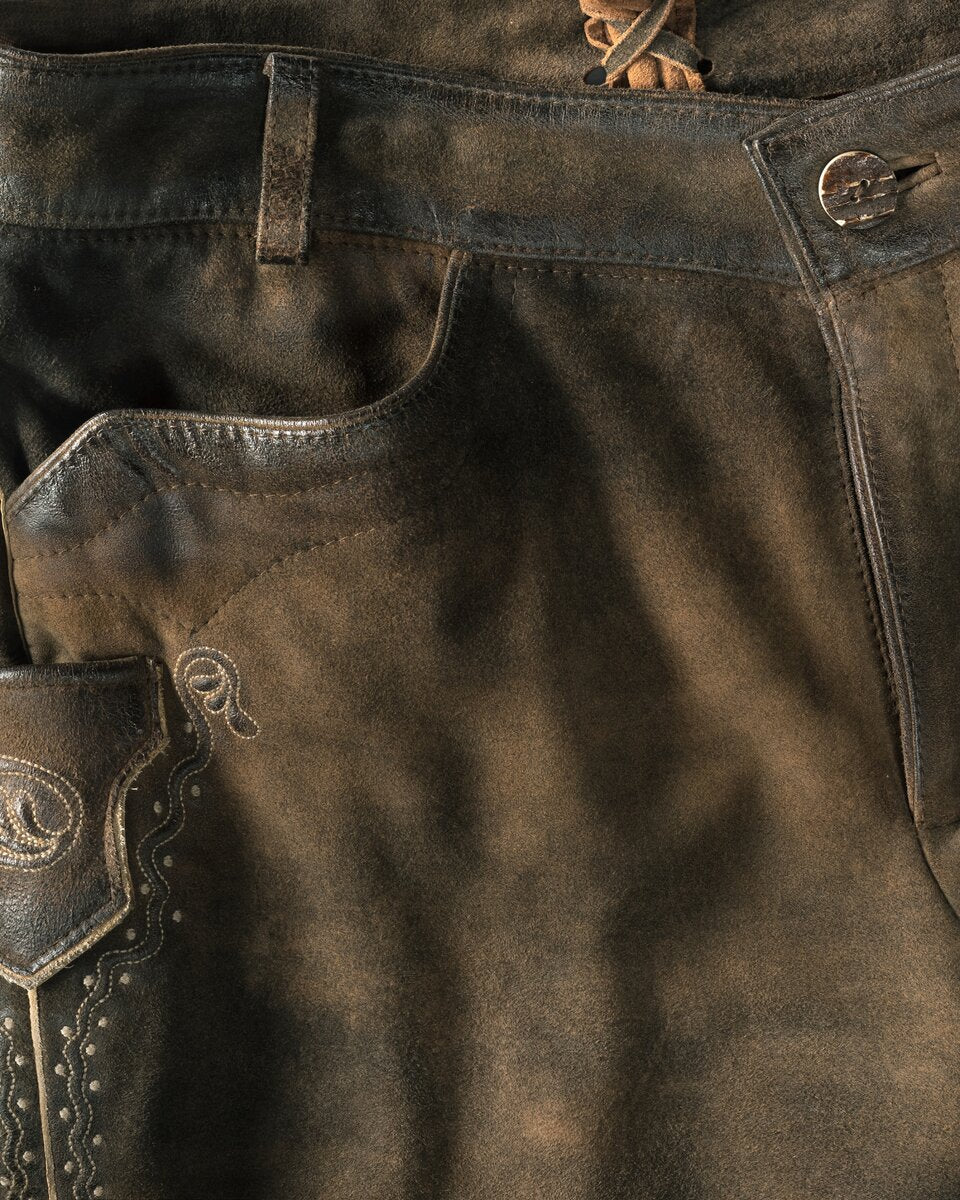 Luis Steindl Long leather pants (Brown)