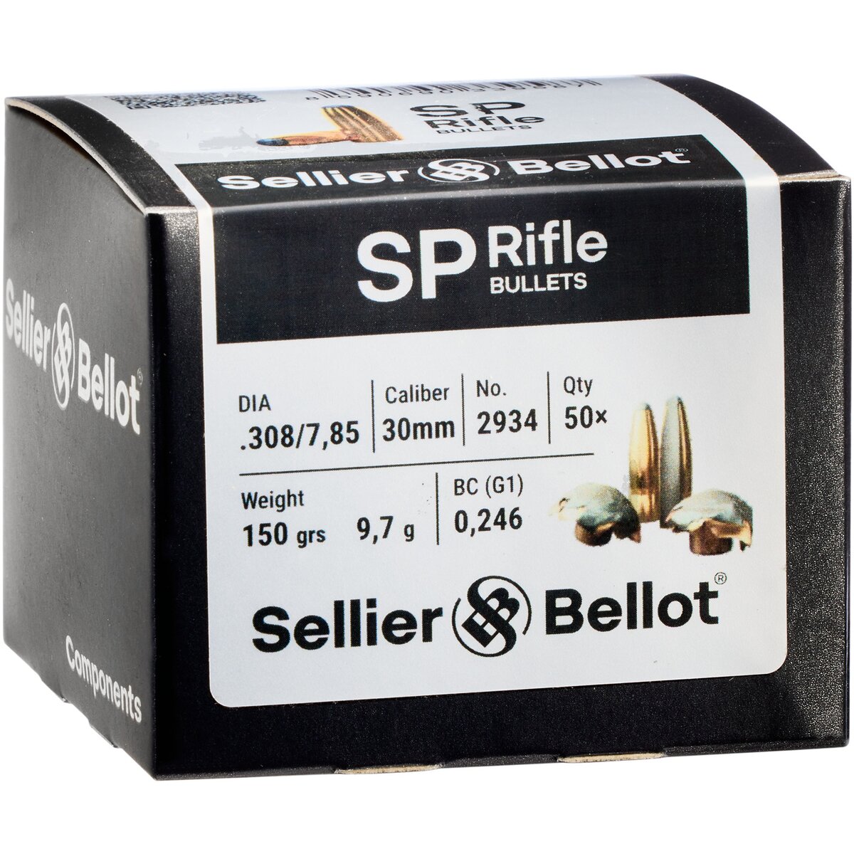 Sellier & Bellot Bullets .308 Tlm FK 9.7g/150grs. (Caliber .308 (7,62 mm)) — Pack of 50 pcs