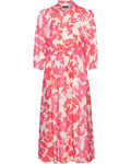 Reitmayer Floral dress with stand-up collar (White/Pink)
