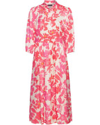 Reitmayer Floral dress with stand-up collar (White/Pink)