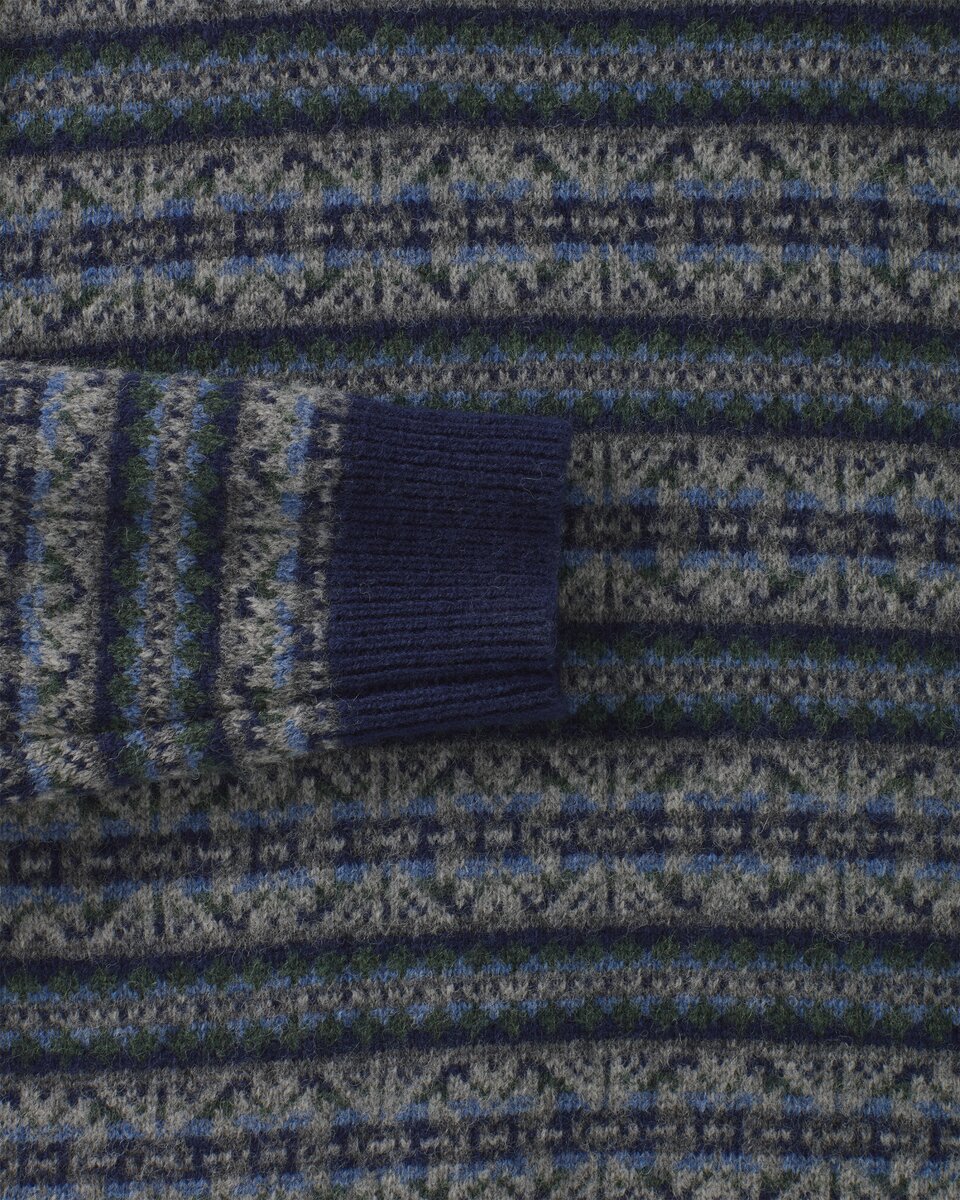 Highmoor Jacquard sweater (Navy/Green)