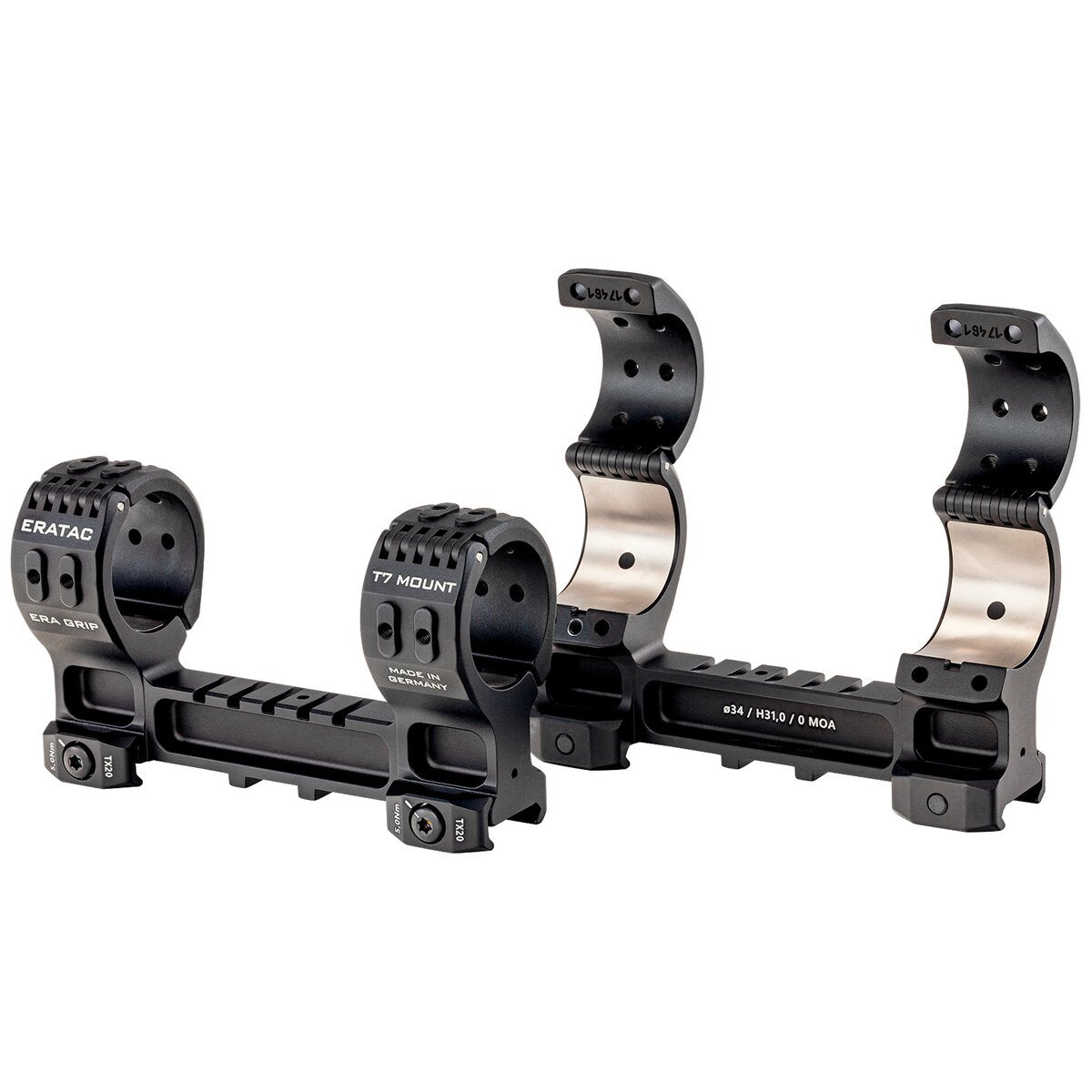 ERATAC Block mounting T7 short version (Ø 30mm - Height 23mm - Tilt 0 MOA)