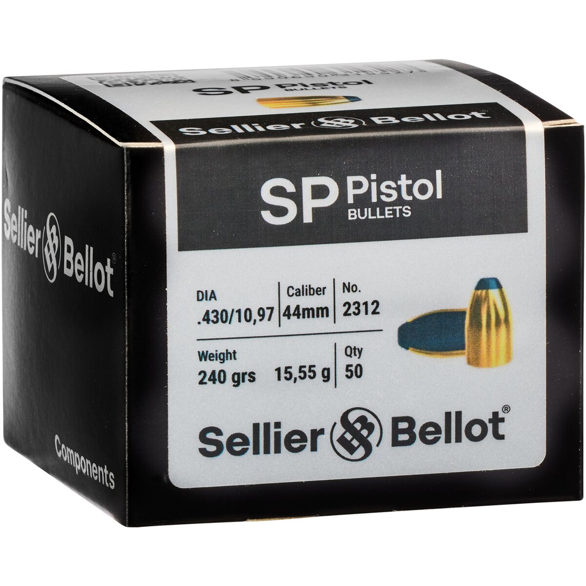 Sellier & Bellot Bullets .429 Tlm FK 15.6g/240grs. (Kaliber .429 (.44)) — Pack of 50 pcs