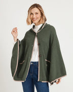 Reitmayer Poncho with hood (Green/beige)