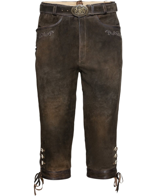 Luis Steindl Knee-length leather trousers (Brown)