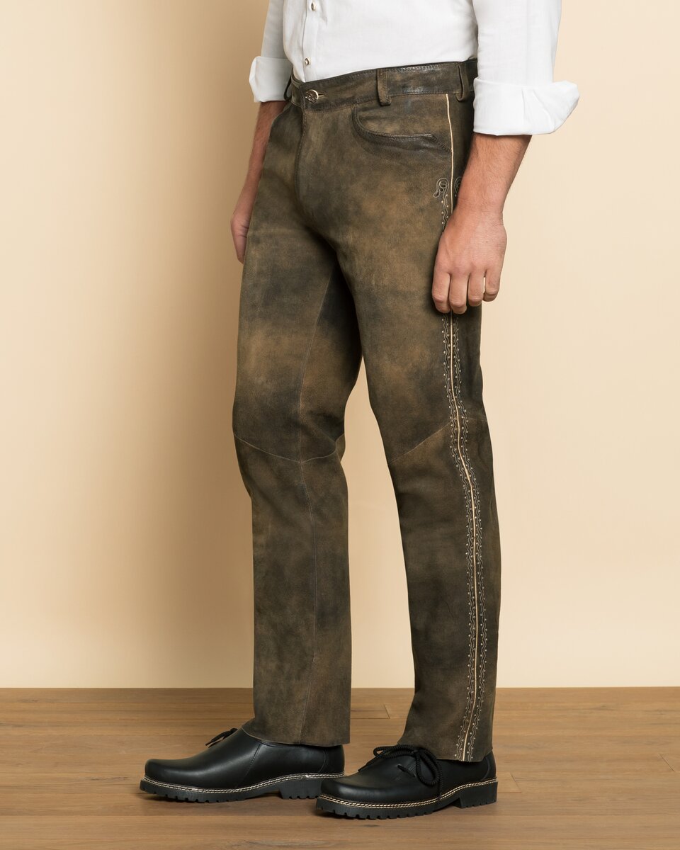 Luis Steindl Long leather pants (Brown)