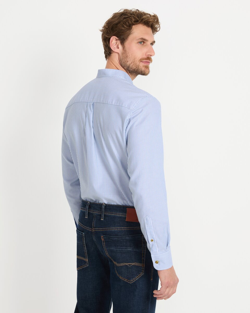Luis Steindl Oxford shirt with stand-up collar (Blue White)