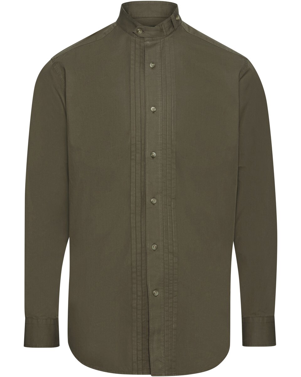 Luis Steindl Traditional shirt with tucks (Olive)