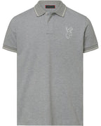 Reitmayer Piqué polo shirt with deer (Gray melange)