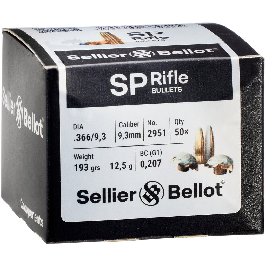 Sellier & Bellot Bullets .366 Tlm FK 12.5g/193grs. (Kaliber .366 (9,3 mm)) — Pack of 50 pcs