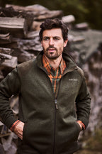 Parforce Eifel knitted hunting fleece jacket (Mottled olive)