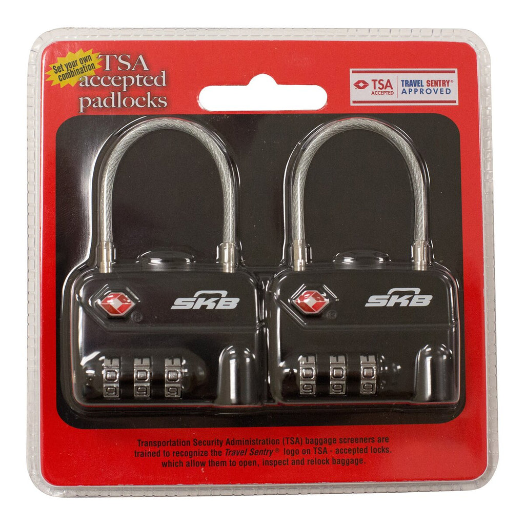 SKB CASES TSA Combination Padlock with Cable - Pack of 2
