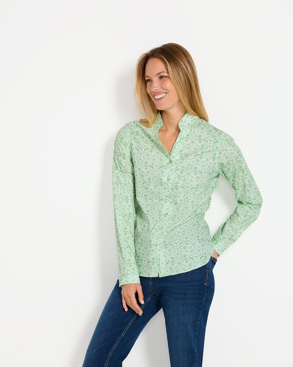 Reitmayer Poplin blouse with print (White/Green)