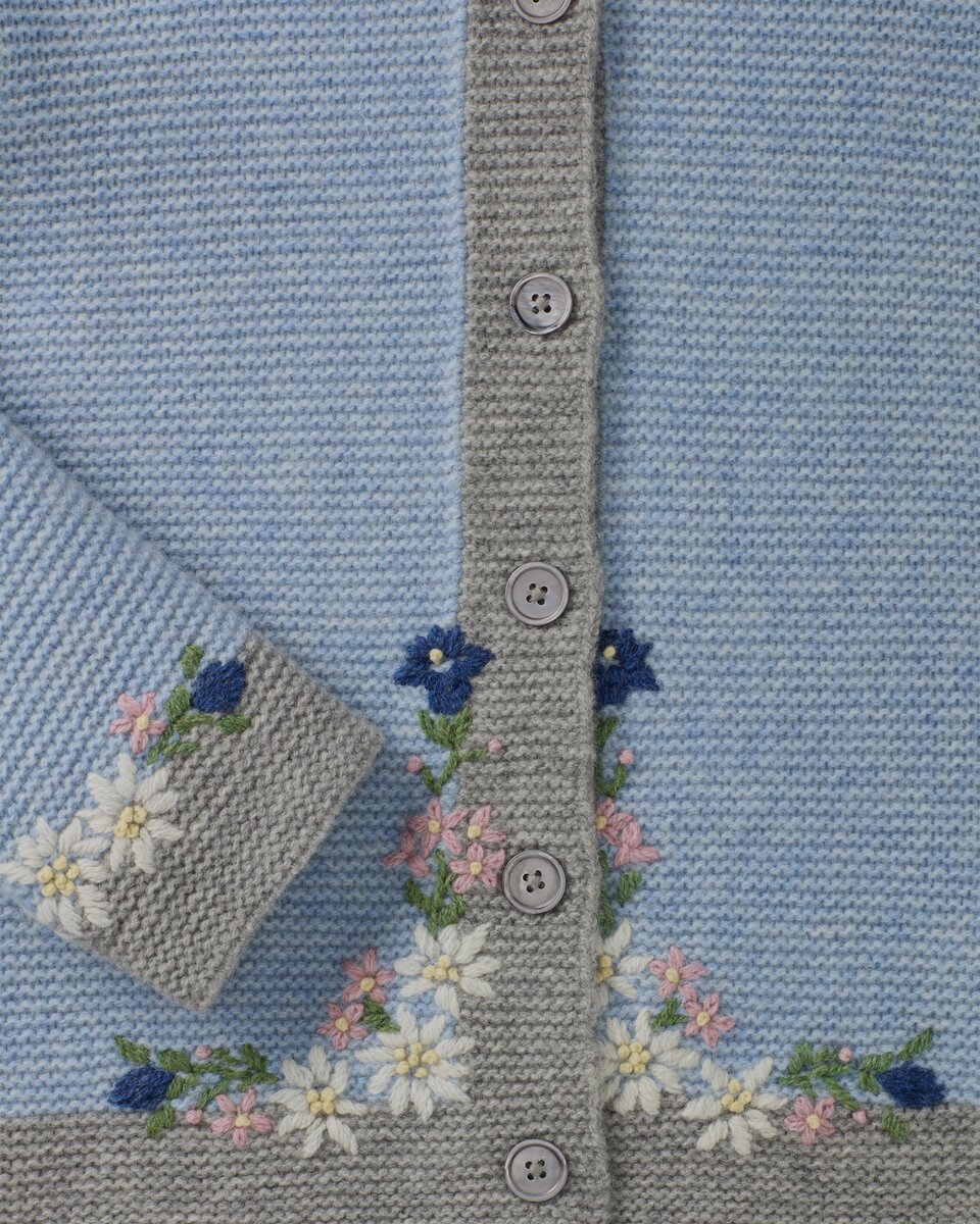 Luis Steindl Left cardigan with flowers (Bleu/Gray)