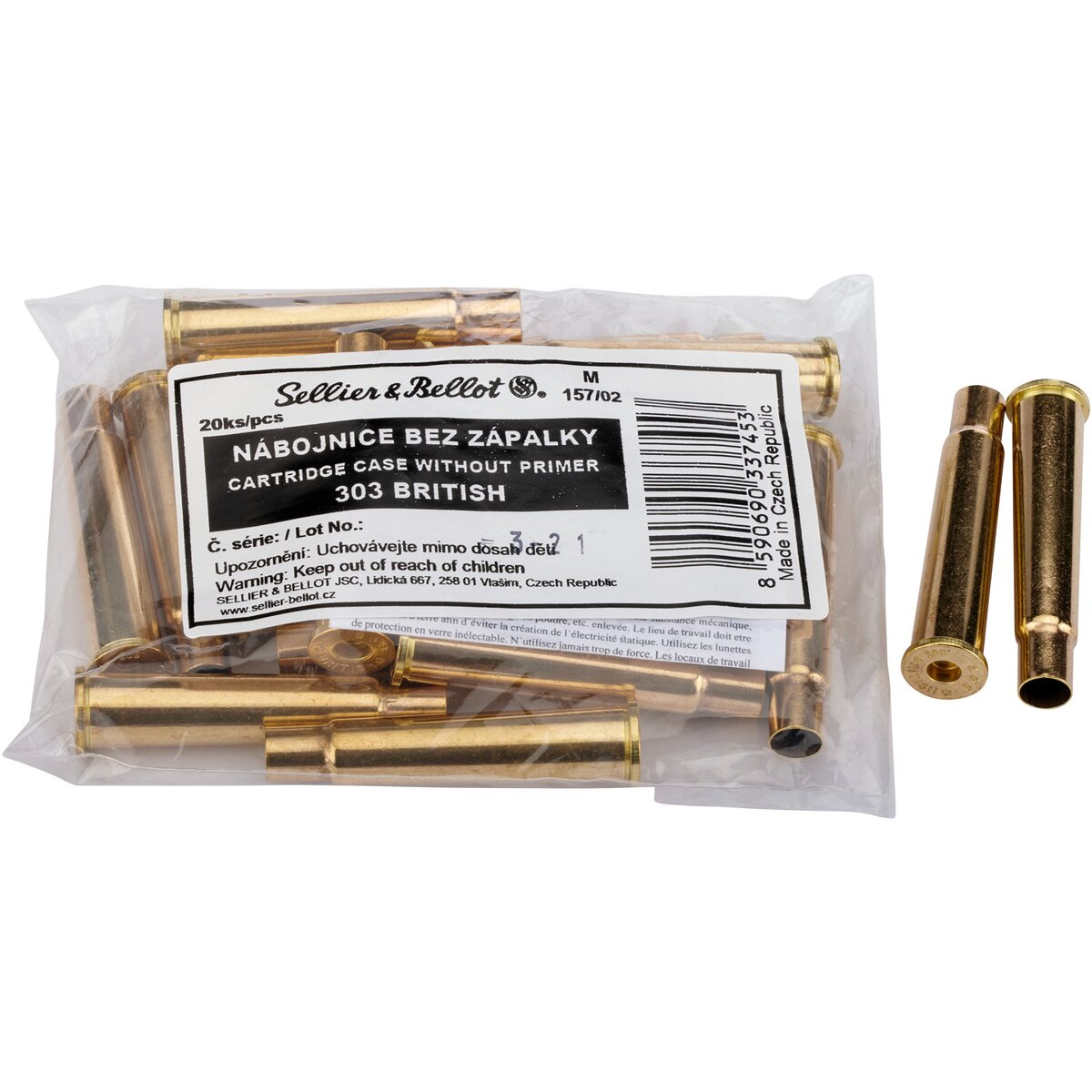 Sellier & Bellot Cases .303 British (Caliber .303 Brit.) — Pack of 20 pcs
