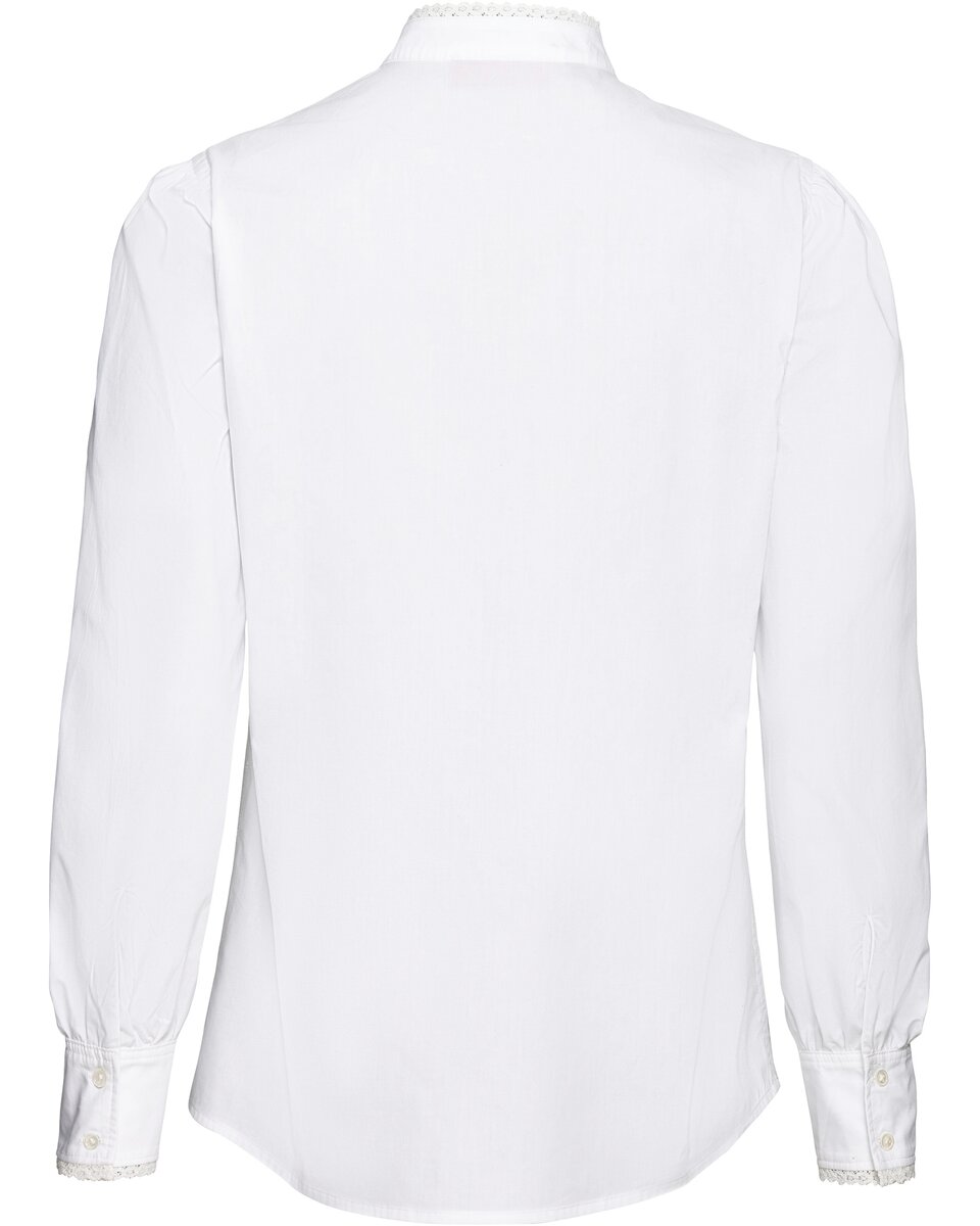 Reitmayer Stand-up collar blouse with lace (White)