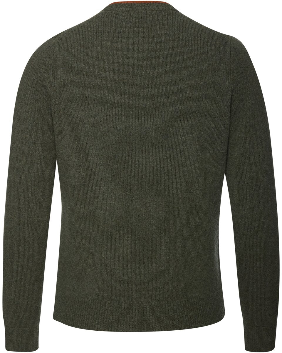 Highmoor Cardigan with leaf embroidery (Olive)