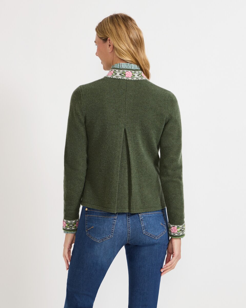 Reitmayer Cardigan with jacquard pattern (Green)