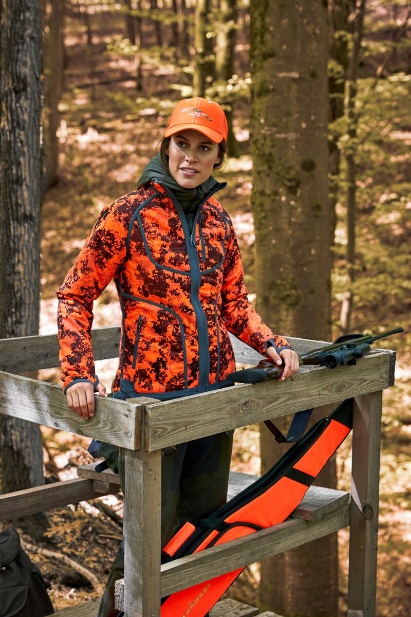 Parforce Women's reversible fleece jacket Tecl-Wood® signal color (Olive/signal orange)