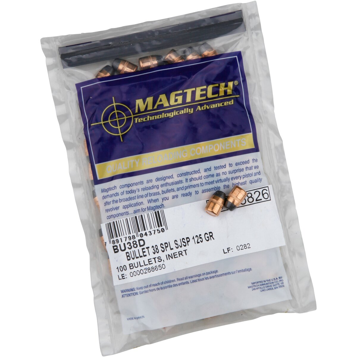 Magtech Bullets .357 8.1g/125grs. Tlm FK (Caliber .357 (.38)) — Pack of 100 pcs