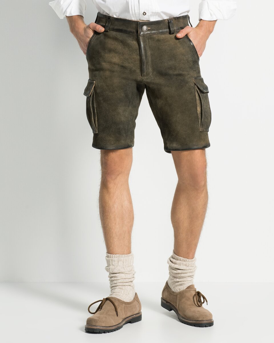 Reitmayer Short cargo leather pants (Olive)