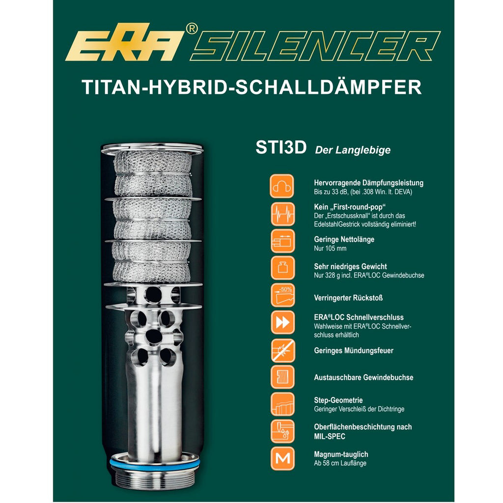 ERA SILENCER Silencer STI3D 7.62 - 9.5 mm (Caliber .30 / 7.62 mm – ERA®LOC)
