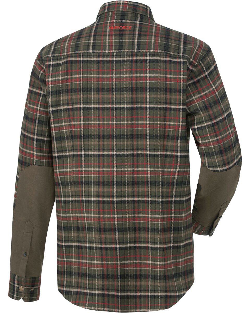 Parforce Spessart hunting shirt with snap fasteners (Olive/red checkered)