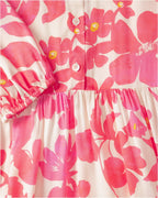 Reitmayer Floral dress with stand-up collar (White/Pink)