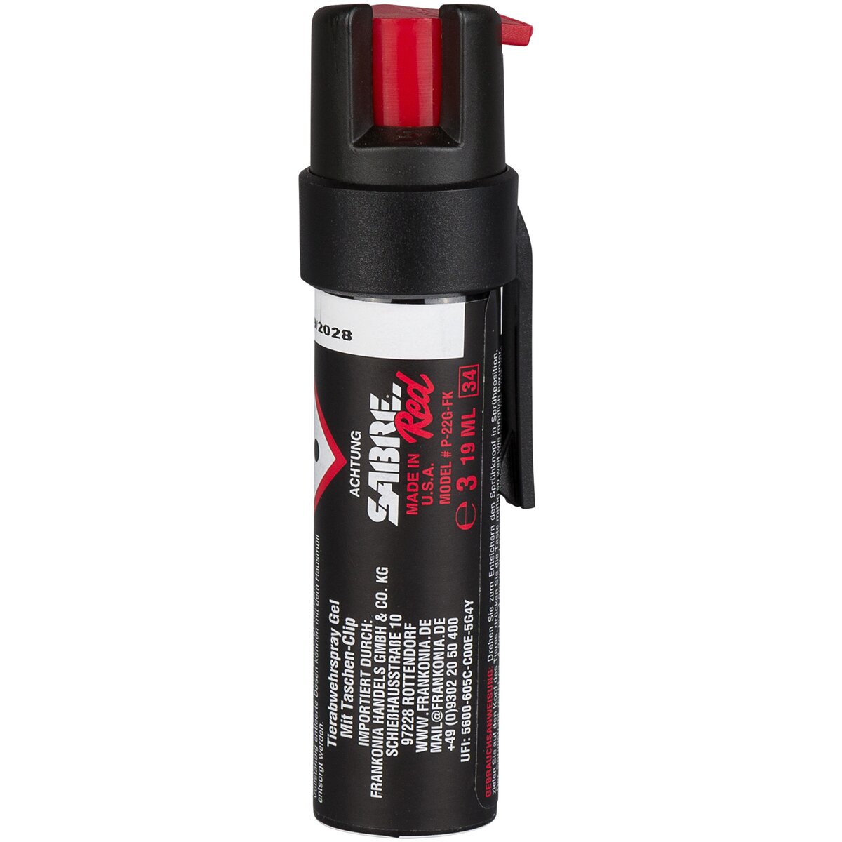 Sabre Red Defense Spray Gel with Clip 0,019 l