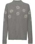 Luis Steindl Stand-up collar sweater with edelweiss embroidery (Gray melange)