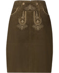 Luis Steindl Flared leather traditional skirt (Brown)