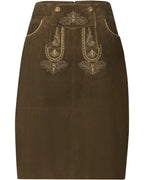 Luis Steindl Flared leather traditional skirt (Brown)