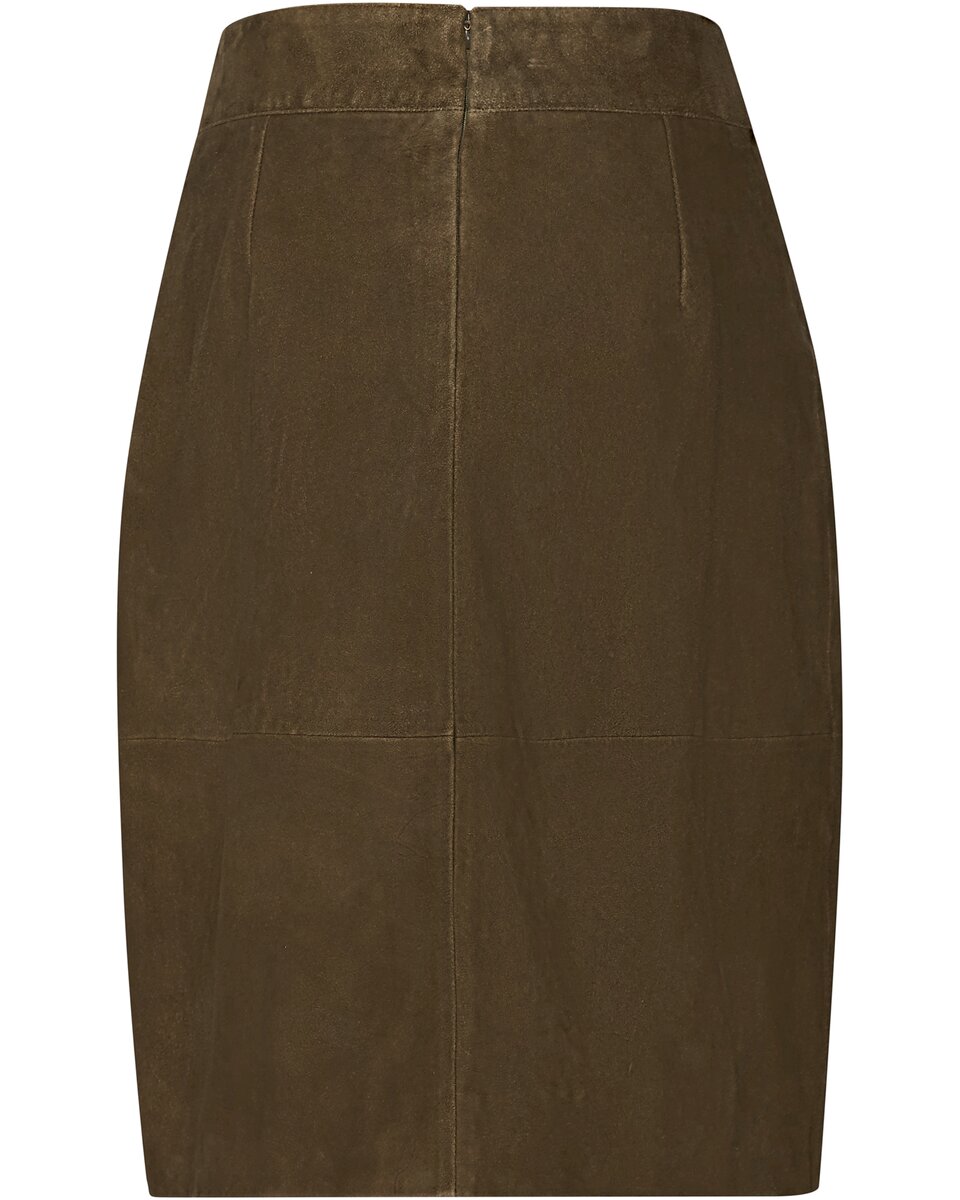 Luis Steindl Flared leather traditional skirt (Brown)