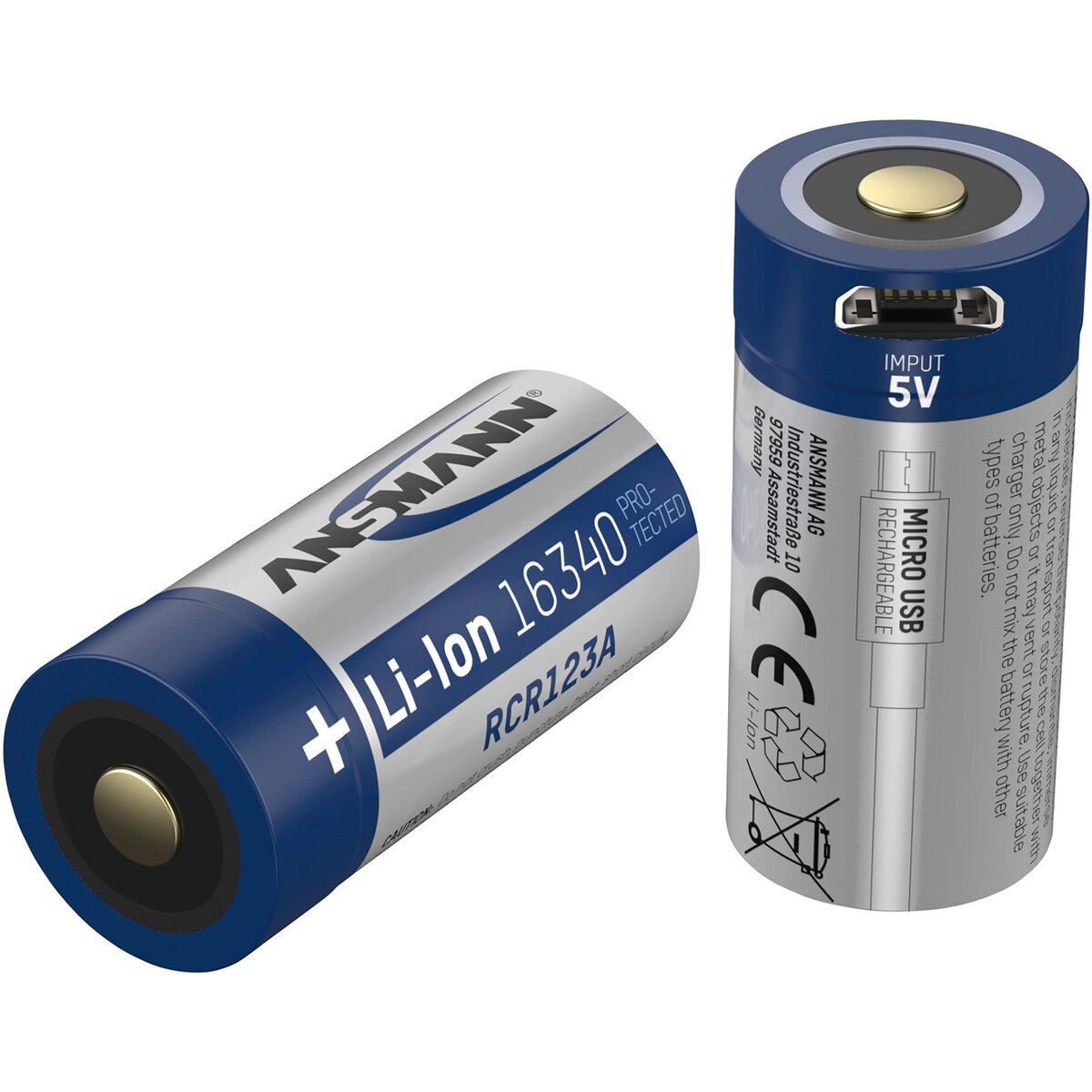 Ansmann Battery Li-Ion 16340 850 mAh micro USB