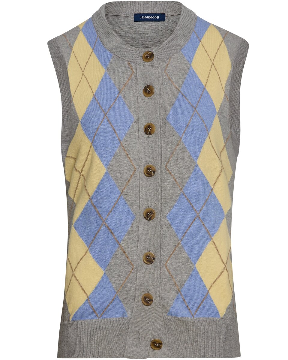Highmoor Argyle vest (Grey/Blue)