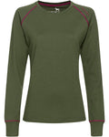 Parforce Women's base layer long sleeve merino mix (Olive)